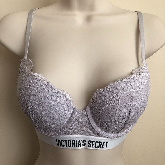 Victoria's Secret Other - NWOT VS T-Shirt Push Up Bra in Lacey Lavender/Gray Size 34A